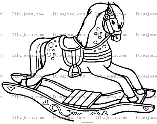 Dibujo para colorear Dibujo de un Caballito de Madera para pintar y colorear