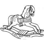 Dibujo para colorear Dibujo de un Caballito de Madera para pintar y colorear