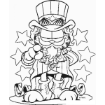Dibujo para colorear Garfield Wants You Dibujo De Garfield Vestido De Tio Sam Para Pintar Y Colorear