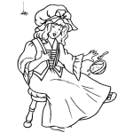 Dibujo para colorear Colorear nina asustada por una arana