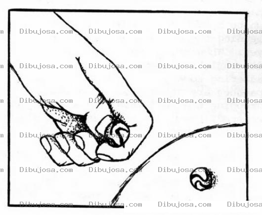 Dibujo para colorear Cincos Y Canicas De Colores Dibujo De Una Mano Jugando Sincos Y Chimbolor Para Pintar Y Colorear