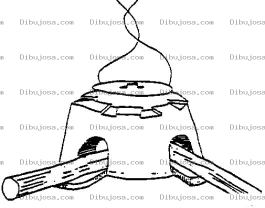 Dibujo para colorear Horno De Lena Para Pintar Y Colorear