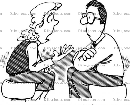 Dibujo para colorear Dibujo De Mujer Preocupada Hablando Con Su Esposo Para Pintar Y Colorear