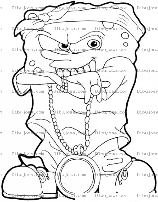 Dibujo para colorear Dibujo De Bob Esponja Cholo Pandillero Y Marero Para Pintar Y Colorear Clica De Bobesponja Bato Loco