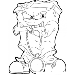 Dibujo para colorear Dibujo De Bob Esponja Cholo Pandillero Y Marero Para Pintar Y Colorear Clica De Bobesponja Bato Loco
