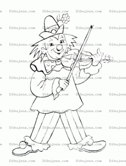 Dibujo para colorear Payaso Violinista Dibujo De Payasito Con Violin Para Pintar Y Colorear