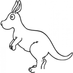 Dibujo para colorear Dibujo De Canguro Asustado Para Pintar Y Colorear