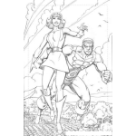 Dibujo para colorear Gigantes Super Heroes Para Pintar Y Colorear A Una Pareja De Heroesgigantes