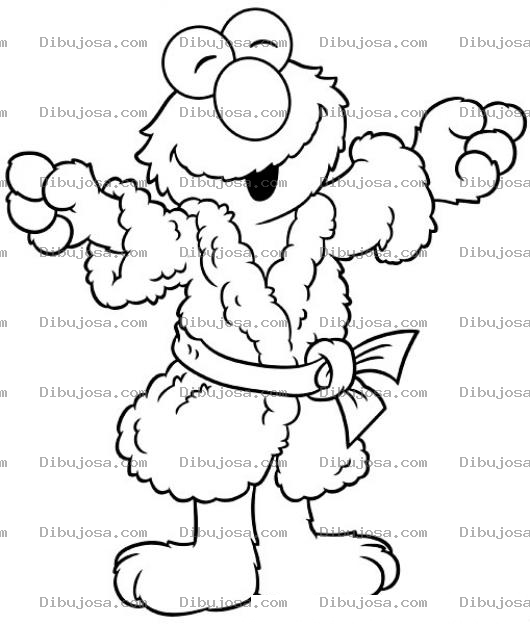 Dibujo para colorear Dibujo De Elmo En Bata Para Pintar Y Colorear