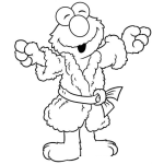 Dibujo para colorear Dibujo De Elmo En Bata Para Pintar Y Colorear