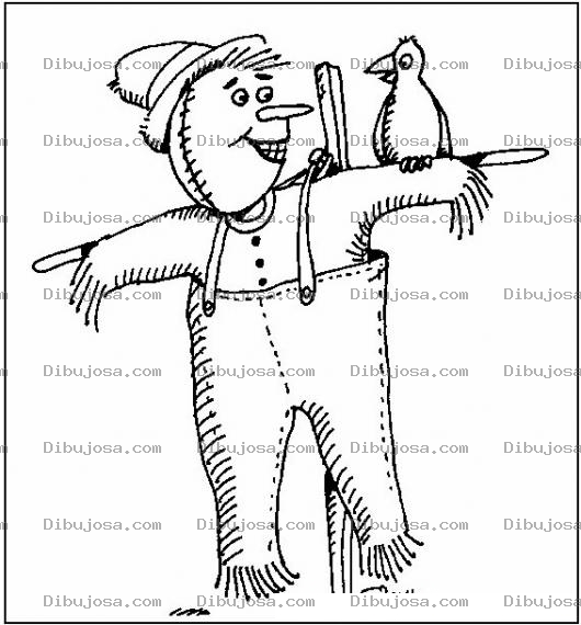Dibujo para colorear Dibujo De Espanta Pajaros Para Pintar Y Colorear Espantapajaros