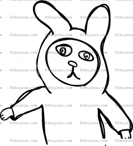 Dibujo para colorear Dibujo De Un Disfraz De Conejo Para Pintar Y Colorear Pijama De Conejito