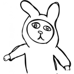 Dibujo para colorear Dibujo De Un Disfraz De Conejo Para Pintar Y Colorear Pijama De Conejito