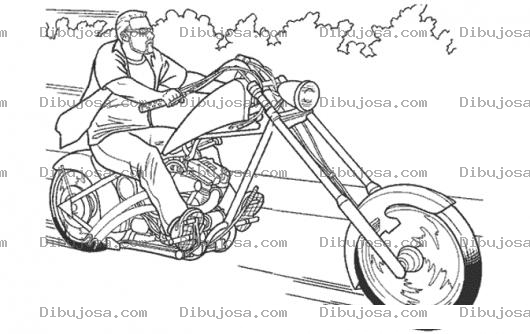 Dibujo para colorear Dibujo De Motocicleta Harleydavidson Para Pintar Y Colorear Motorista Con Su Harley Davidson
