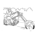 Dibujo para colorear Dibujo De Motocicleta Harleydavidson Para Pintar Y Colorear Motorista Con Su Harley Davidson