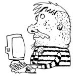 Dibujo para colorear Fealdad Varonil Dibujo De Hombre Feo En Una Computadora Para Pintar Y Colorear A Un Muchacho Horrible Barrudo Y Morronoso
