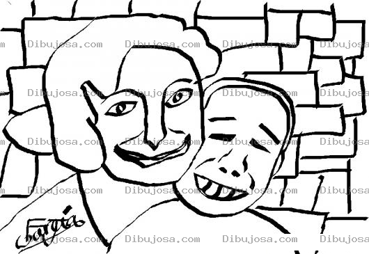 Dibujo para colorear Nino Feo Y Dientudo Para Pintar Y Colorear Dibujo De Mama Con Un Hijo Feo