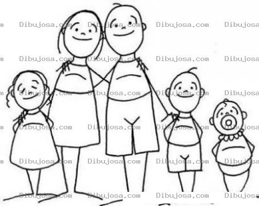 Dibujo para colorear Dibujo De Familia Pobre Pero Feliz Para Pintar Y Colorear Familia Humilde Sin Zapatos Pero Contentos