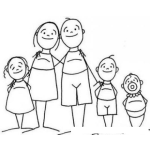 Dibujo para colorear Dibujo De Familia Pobre Pero Feliz Para Pintar Y Colorear Familia Humilde Sin Zapatos Pero Contentos