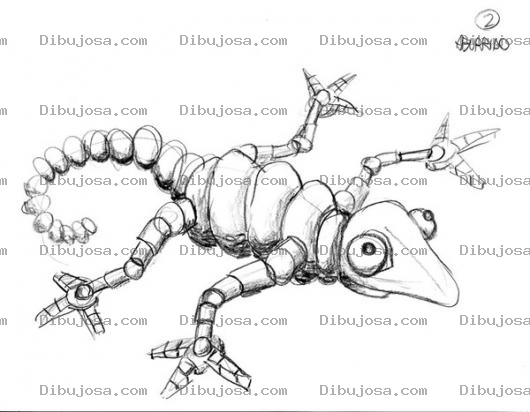 Dibujo para colorear Dibujo De Robot Lagartija Para Pintar Y Colorear