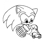 Dibujo para colorear Dibujo De Sonic Jugando Carritos Para Pintar Y Colorear