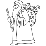 Dibujo para colorear Colorear a Santa Claus vestido de Rey mago