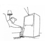 Dibujo para colorear Dibujo De Abuelito Viendo Tele Para Pintar Y Colorear Televisor Viejito