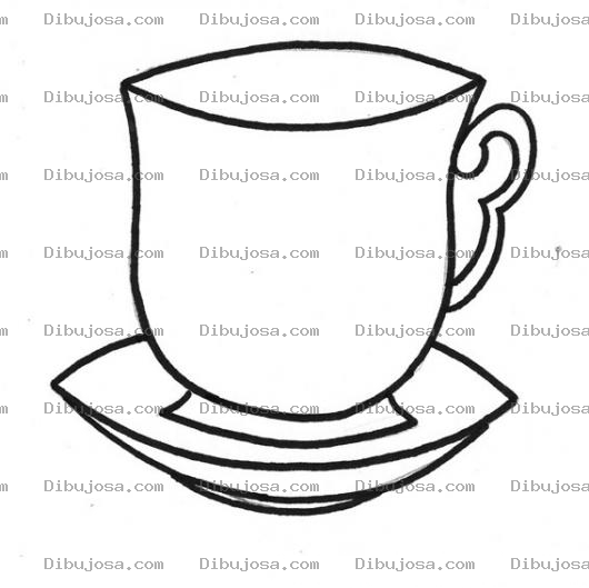 Dibujo para colorear Dibujo De Una Tacita De Plata Para Pintar Y Colorear