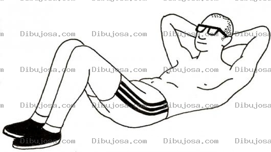 Dibujo para colorear Dibujo De Hombre Haciendo Ejercicios Abdominales Para Pintar Y Colorear Abs Six Pack Del Estomago O Lavadero Humano