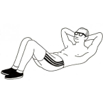 Dibujo para colorear Dibujo De Hombre Haciendo Ejercicios Abdominales Para Pintar Y Colorear Abs Six Pack Del Estomago O Lavadero Humano