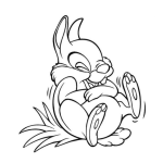 Dibujo para colorear Dibujo Del Conejo De Bambi Muriendose De La Risa Para Pintar Y Colorear Al Conejito De Bamby Riendose Y Carcajeandose