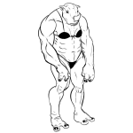 Dibujo para colorear Dibujo De Rinoceronta En Bikini Para Pintar Y Colorear Rincoceronte Hembra En Calzoneta