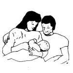 Dibujo para colorear Dibujo De Papas Con Bebe Recien Nacido Para Pintar Y Colorear Mama Papa Y Bebito