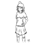 Dibujo para colorear Dibujo De Chica En Playera Y Minifalta Para Pintar Y Colorear