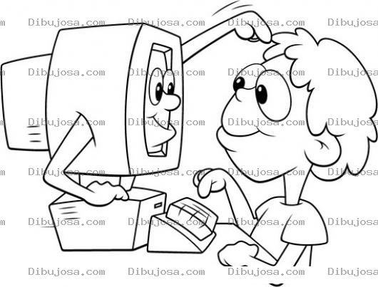 Dibujo para colorear Dibujo De Computadora Rascandole La Cabeza A Un Hombre Para Pintar Y Colorear