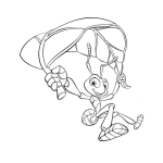Dibujo para colorear Dibujo De Hormiga Paracaidista Libre Para Pintar Y Colorear La Homriga De Bichos Usando Una Hoja De Paracaidas