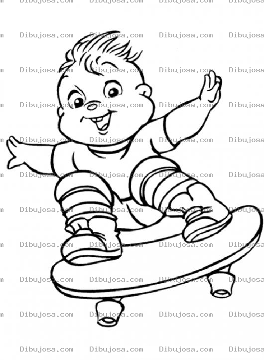 Dibujo para colorear Dibujo De Nene En Patineta Para Pintar Y Colorear Bebe Skater