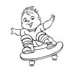 Dibujo para colorear Dibujo De Nene En Patineta Para Pintar Y Colorear Bebe Skater