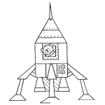 Dibujo para colorear Cohete Espacial Listo Para Despegar Dibujo De Osito En Cohete Del Espacio Para Pintar Y Colorea Oso Con Nave Espacial