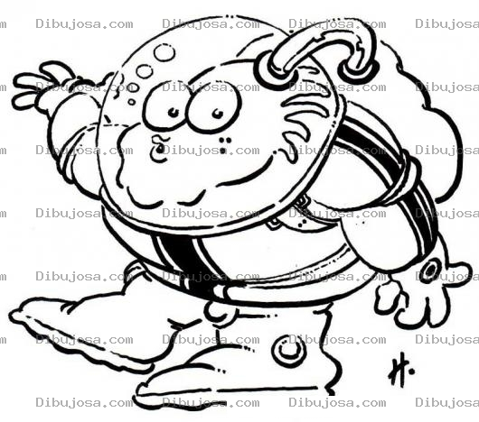 Dibujo para colorear Dibujo De Moustruo Astronauta Para Pintar Y Colorear