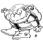 Dibujo para colorear Dibujo De Moustruo Astronauta Para Pintar Y Colorear