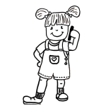 Dibujo para colorear Dibujo De Nina Con Celular Para Pintar Y Colorear