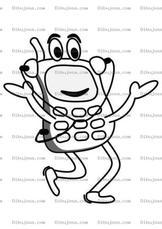 Dibujo para colorear Dibujo De Celular Con Patas Para Pintar Y Colorear Caricatura De Celular