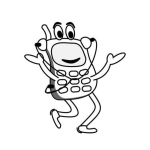 Dibujo para colorear Dibujo De Celular Con Patas Para Pintar Y Colorear Caricatura De Celular