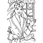 Dibujo para colorear Dibujo De Una Linda Mama Cocinando Panqueques Para Pintar Y Colorear Mujer En La Cocina Con Un Sarten
