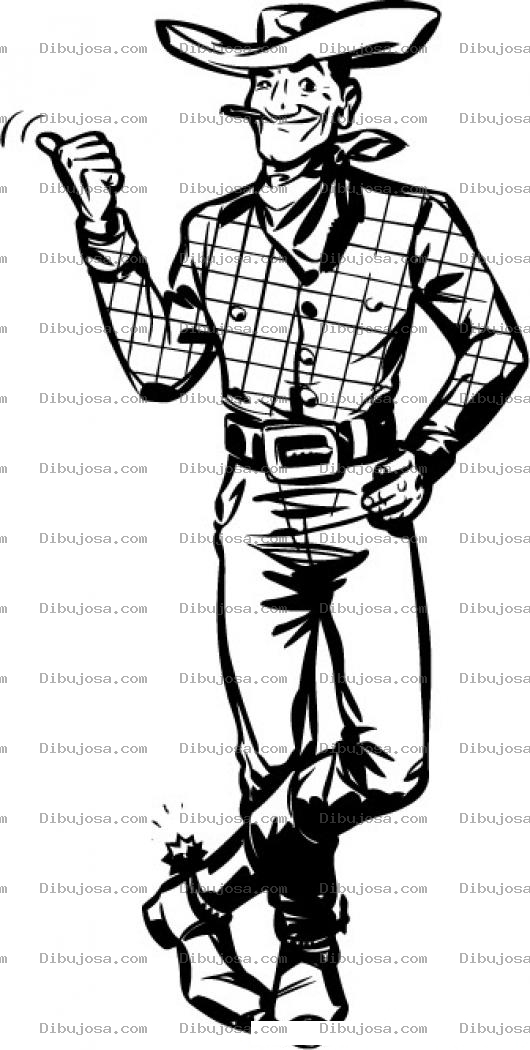 Dibujo para colorear Dibujo De Vaquero Pidiendo Jalon En La Calle Para Pintar Y Colorear Vaquero Haciendo Dedo Pidiendo Ray O Empujon