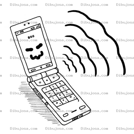 Dibujo para colorear Celular Con Vibrador Dibujo De Celular Vibrando Para Pintar Y Colorear