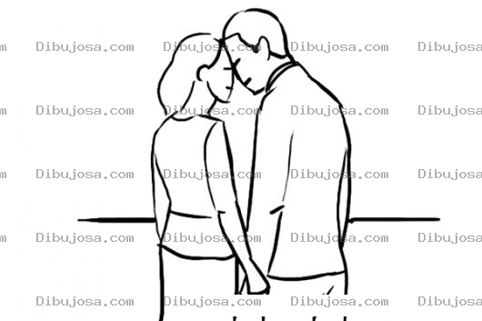 Dibujo para colorear Dibujo De Una Reconciliacion Amorosa Para Pintar Y Colorear Pareja De Novios Reconciliados