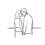 Dibujo para colorear Dibujo De Una Reconciliacion Amorosa Para Pintar Y Colorear Pareja De Novios Reconciliados