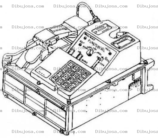 Dibujo para colorear Caja Registrador Con Lector De Barras Para Pintar Y Colorear